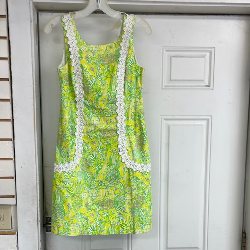 Lilly Pulitzer Yellow and Green Floral Dress